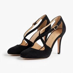 Talbots Luisa Black Suede Heel Pumps Size 8M Classic Dress Shoe